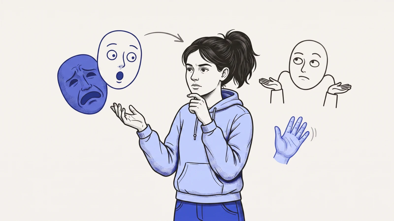 Illustration for the Altitude article “How to Help Your Teen Read Social Cues” — how to help your teen read social cues.